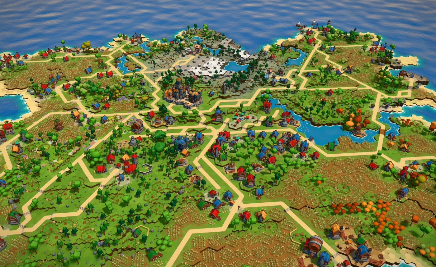 The island at noon, mid zoom