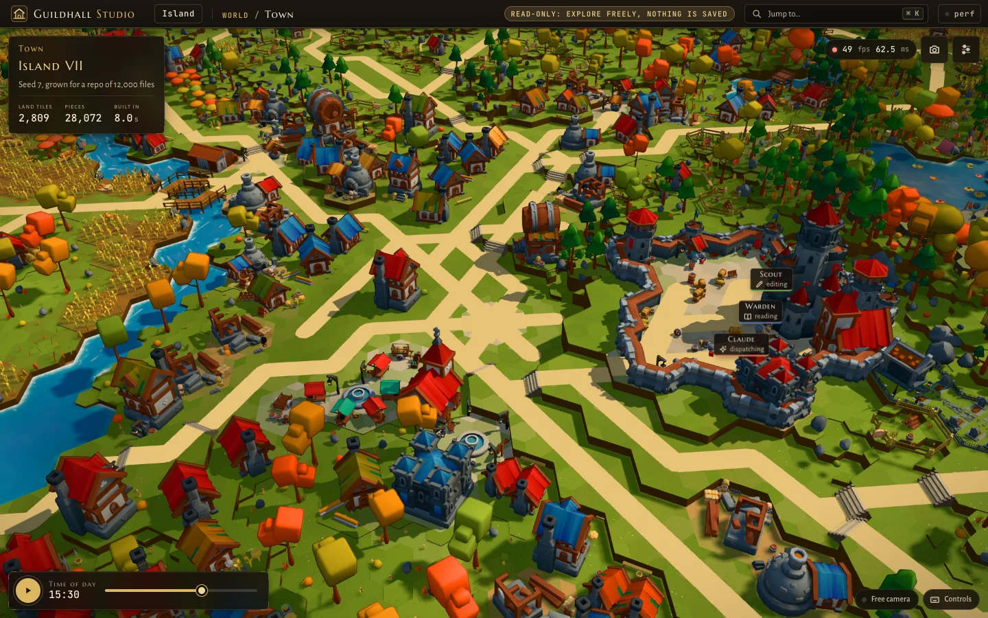 Island VII grown for 12,000 files: a bigger castle and more buildings
